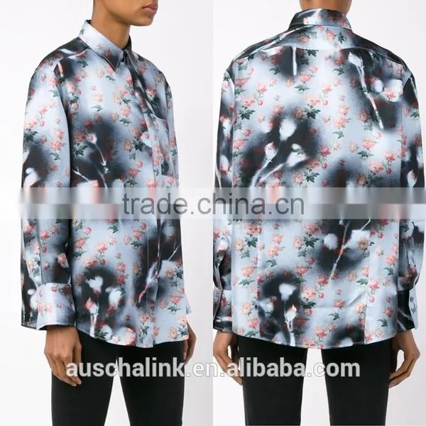 2016 Best Selling Full Floral Print Shirt for Women OEM Service photo-6
