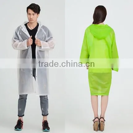 Adult Fashional Green100% EVA Raincoat in Football Field photo-2