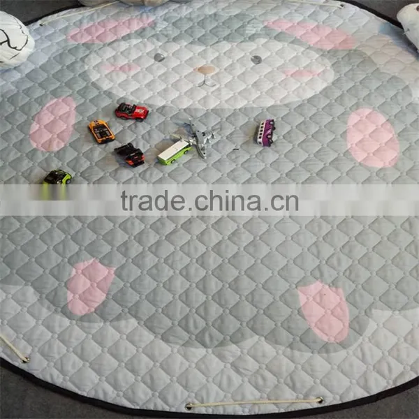 Hot Sale INS Round Shaped Plush Elephant Print Pattern Baby Outing Crawling Blanket Baby Play Mats photo-5