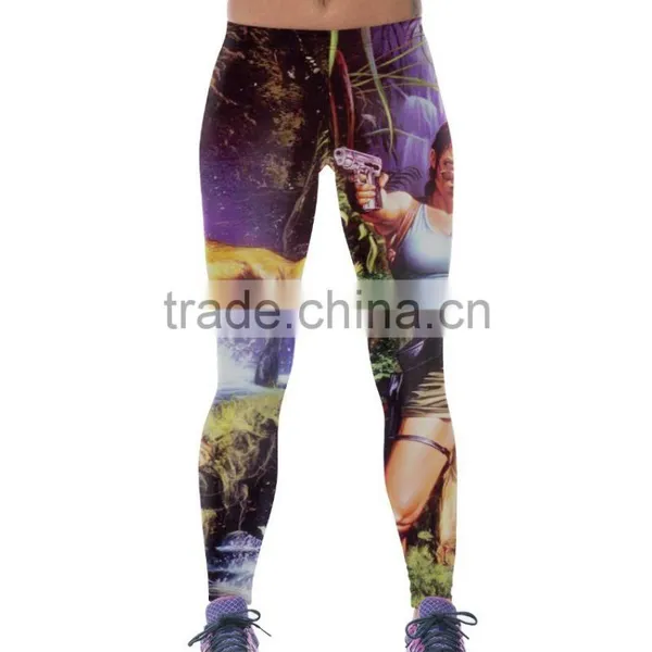 Women The African Lion Print Fitness Quick Dry Exercise Leggings High Waist Mid Calf Energy Pants Trousers photo-2