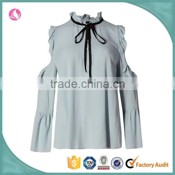 Blouse Designs 2016 Chiffon Blouse Lady Off-shoulder Blouse