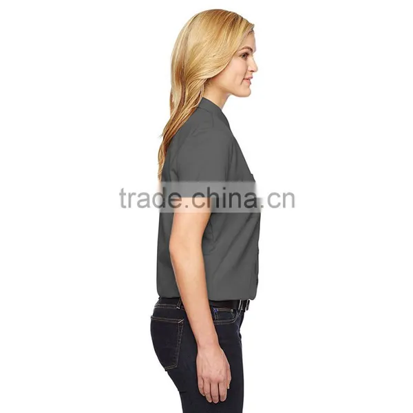 Women Office Working Clothes Short Sleeve Polo Shirt Ladies Work Uniform Style Made in China photo-6