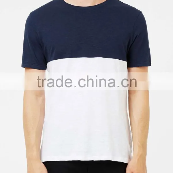 Wholesale Custom Navy Blue and White Mens T-shirts 100% Cotton t Shirts photo-2
