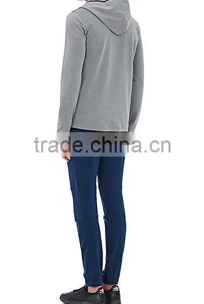 Light Grey Tech-jersey Zip-front Damenn Hoodie Styled With Black Tech-fabric Trim photo-3