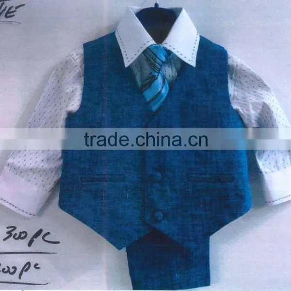 2017 New Style Latest Design China High Quality Boy 3 Pieces Vest Suit photo-2