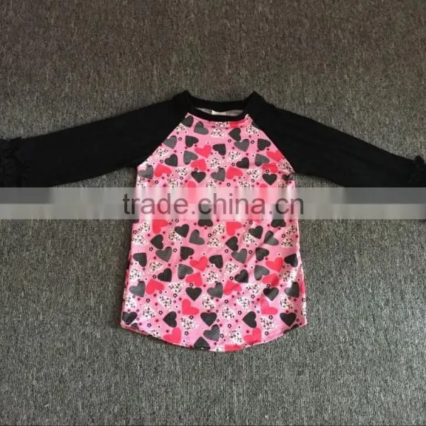 Boya Baby Easter Boutique Clothing Ruffle Raglan T-shirt With Bunny Printed Pattern photo-5
