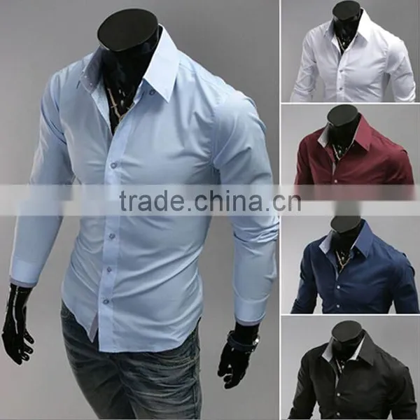 Wholesale Walson D46511a 2015 Long Sleeve Cheap Casual Shirts Wholesale Cotton Fashion Men Dress Shirt Plus Size Mens Shirts Qu photo-3