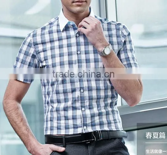 Customise Casual Check Short Sleeve Men's Brand Shirts