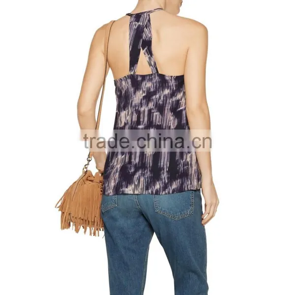 New Style Fashion Printing Chiffon Tank Sleeveless Strap Model photo-2