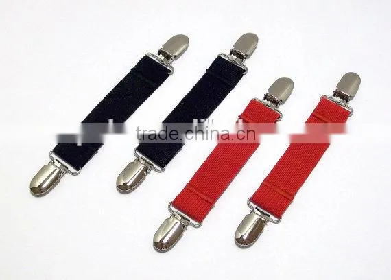 2014 newest fashion elasticated red and black boots strap with suspender clips