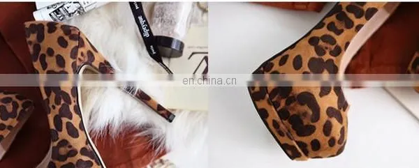 Leopard Print Platform High Heel Shoes Italian Shoes For Ladies photo-4
