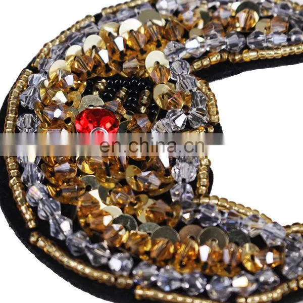 Fashion Beading Sequin Moon Sew On Patches For Clothing photo-2