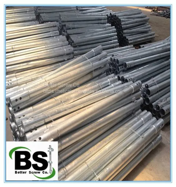 Environmentally Friendly Marine Embedment Round Shaft Screw Piles
