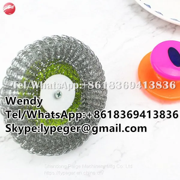 Multi-purpose Dish Washing Pot Scourer Mesh Scrubber With Plastic Handle photo-2