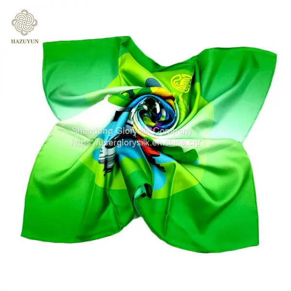 In Stock Own Design Artis Design Print Custom Printed Scarf Silk Scarf 90x90 Customs Data photo-5