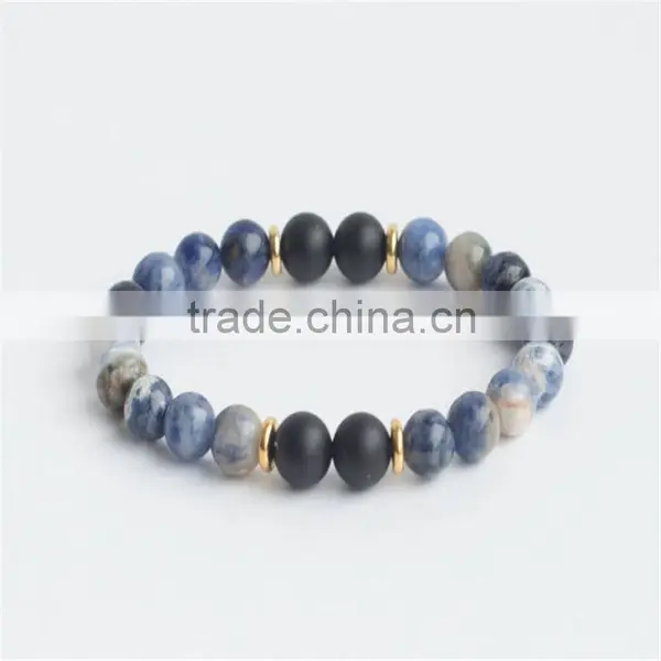 FULL-0318 Latest Jewelry Men Druzy Beads Stone Rainbow Bracelet in Bulk photo-5