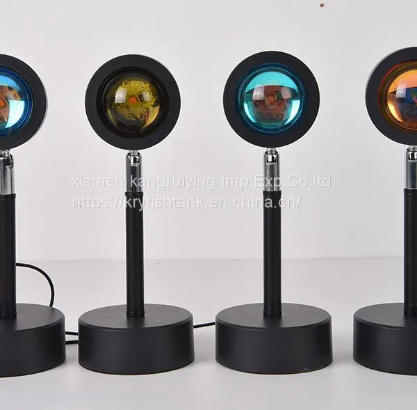 Mini Light Bedroom Living Room Background Decoration Modern Round Photo Props Led Projection Sunset Floor Lamp
