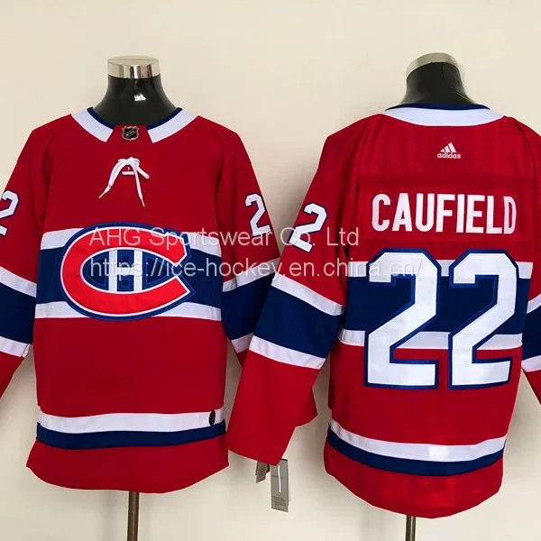 Montreal Canadiens #22 Caufield Red Jersey