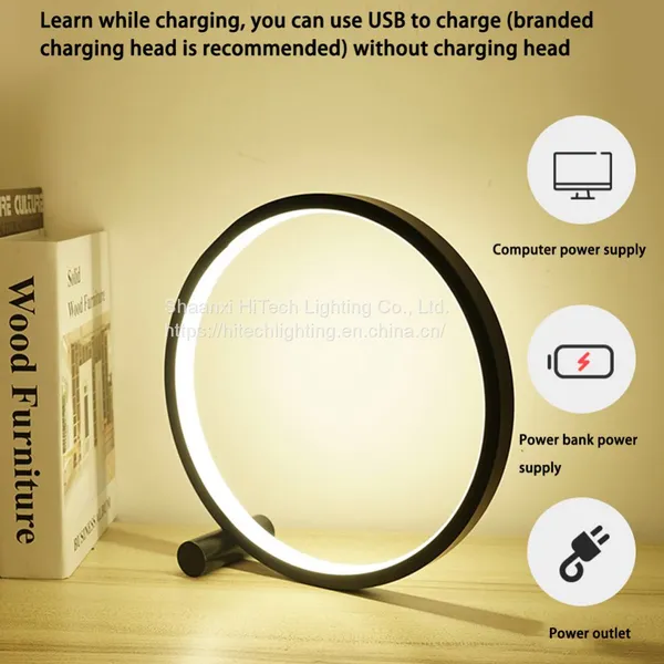 LED Bedside Table Lamp For Bedroom Living Room Circular Acrylic Home Decoration Desk Lamp For Reading Dimmable LED Night Light photo-3