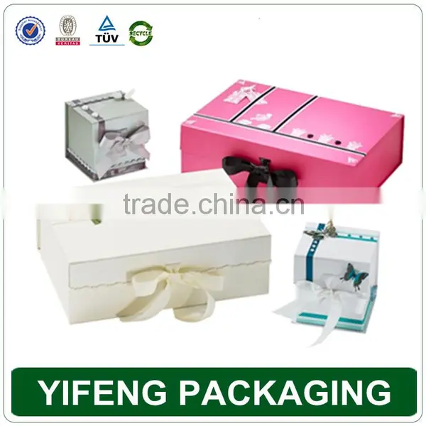 Square Gift Cardboard Box White Packing Box With Ribbon For Jewelry Packaging Wholesale photo-3
