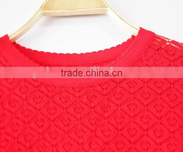 Summer Women Computer Knitted Sweater Red Sexy Sweaters photo-3