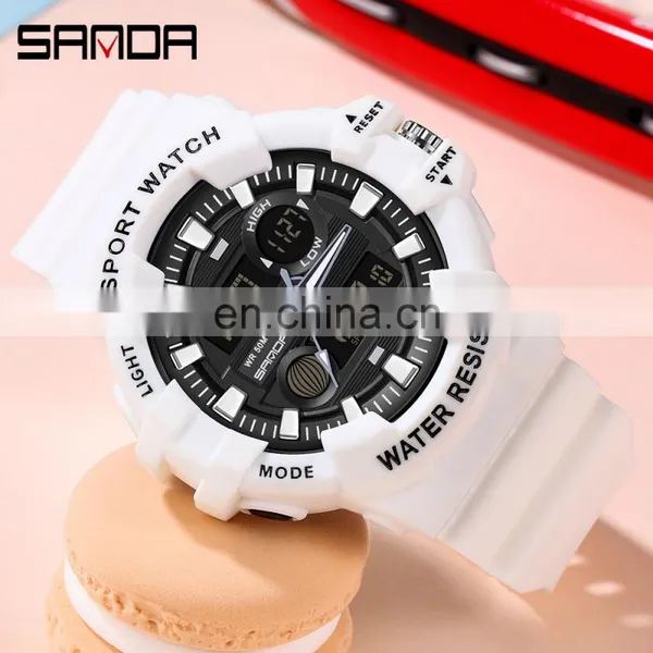 SANDA 3037 Ladies Mens Analog Digital Watches Military Waterproof Clock Casual Watch Women photo-2