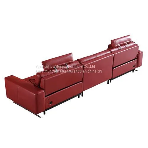 Light Luxury Leather Soft Sofa Space Capsule Cinema Sofa Large Living Room Combination Electric Reclining Function photo-3