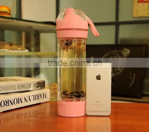 2 in 1 Plastic Water Bottle With Mobile Holder 2 in 1 Gym Bottle photo-2