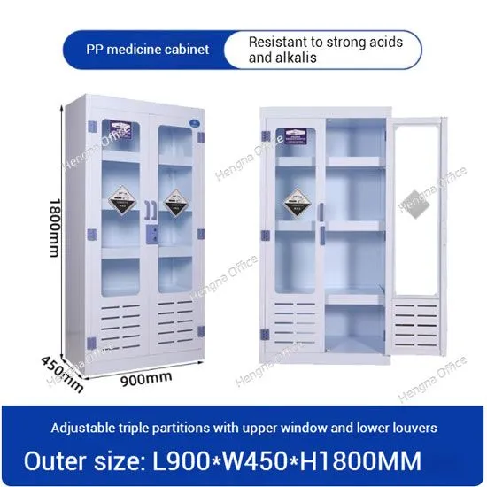 HN-MP7 Polypropylene Chemical Safety Cabinet for EV Battery Manufacturing Plant, Electrolyte Resistant With Multi-layer Storage Shelves photo-2
