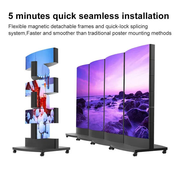 Indoor and Outdoor LED Mechanical Rotating Poster Screen P2 P2.5 Floor-standing Double-sided Movable Vertical Promotional Advertising Screen photo-1