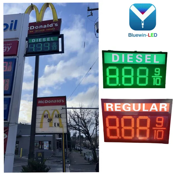 High Quality 8.889/10 LED Led Display Price Gas Station With REGULAR DIESEL UNLEADED photo-2
