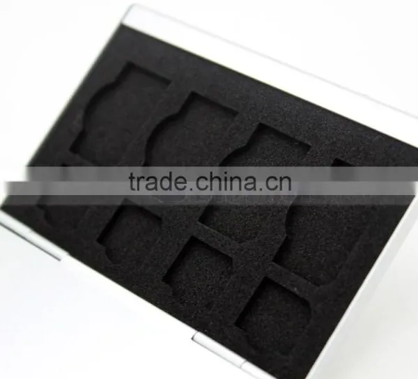Aluminium Alloy EVA Sponge Memory Card Storage Box Protecter Case 2x for SD Card, 2x TF Card, 4x SIM Card 4x Micro SIM Card photo-6