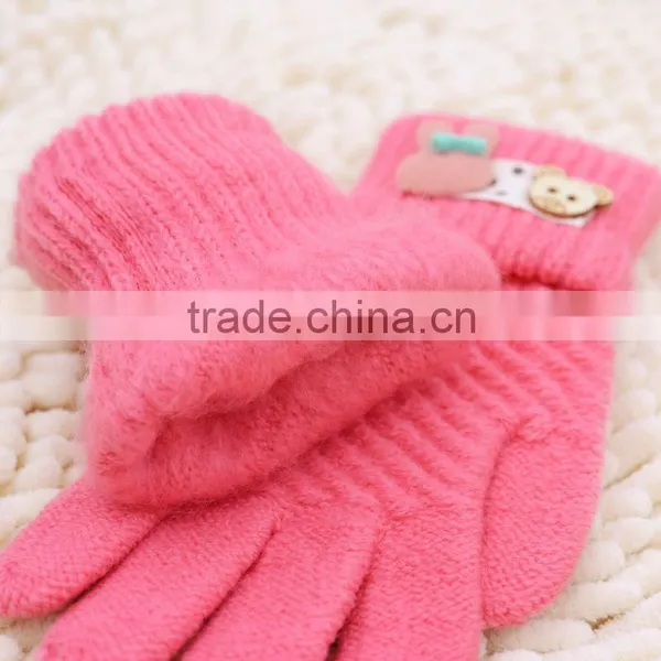 Children Warm Cartoon Knitted Gloves, Full Finger Lovely Gloves photo-3