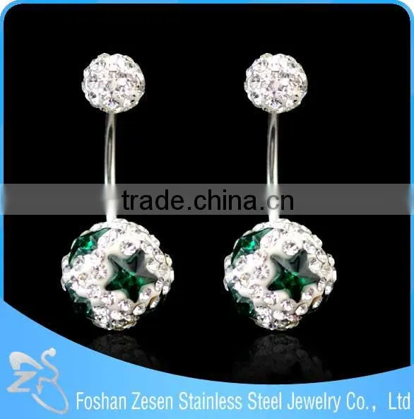 Nickel Free 316L Surgical Steel 14ga CZ Gem Paved Ferido Ball Belly Button Rings photo-6