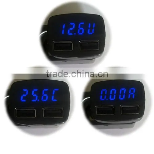 USB Car Charger Mini Digital Multi Function Protable Car Volt Meter photo-5