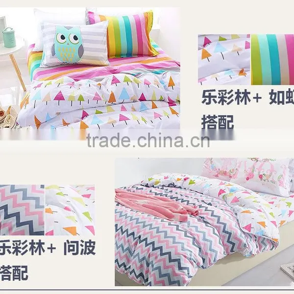 100% Cotton 4 PCS Bedding Sets Duvet Cover, Pillowcases and Flat Sheet. photo-2