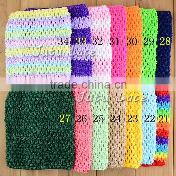 Fashion 15*15cm Crochet Elastic Band -34colors Tutu Clothing Decoration Knitted Bands