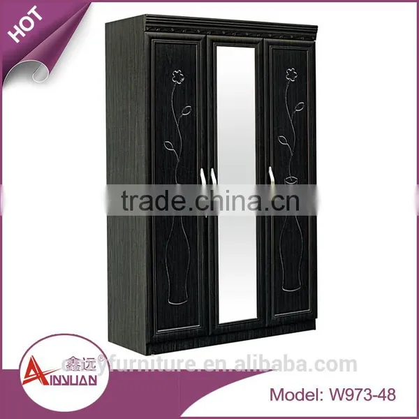 Foshan Bedroom Furniture Wooden Almirah Designs Cheap Mirrored Armoire Wall Mounted Wardrobe With Drawers photo-4