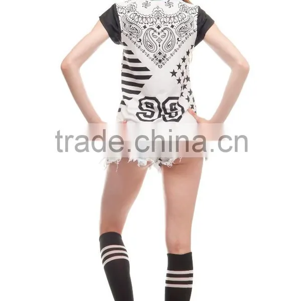 High Quality Custom 3D Printing Hustle Sports Gym Tshirt Women photo-4