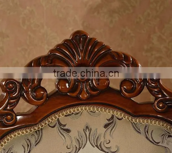 Antique Carved Chairs Armchair Solidwood Carved Chair With Fabric photo-6