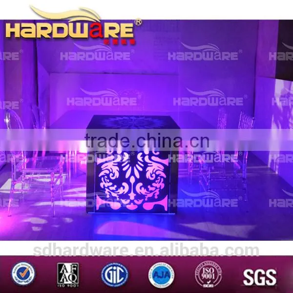 Dubai Wedding Table LED Square Stainless Steel Wedding Table photo-5