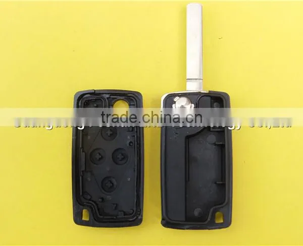 Best Sell 4 Buttons Flip Key Shell for Peugeot 307 Without Battery Place photo-5