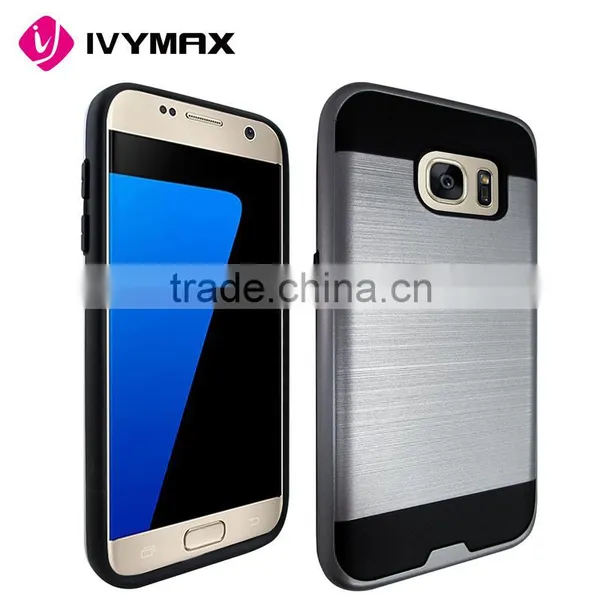 IVYMAX Luxury Brushed Design Soft TPU+PC Case Cover For Samsung Galaxy S7 G930 Phone photo-2