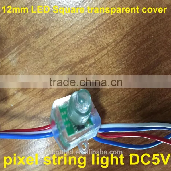 12mm LED Square Transparent Cover Pixel String Light With DC5V WS2811
