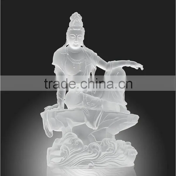 Manjushri Bodhisattva Buddhism Statue Liuli Colored Glaze Wholesale photo-4