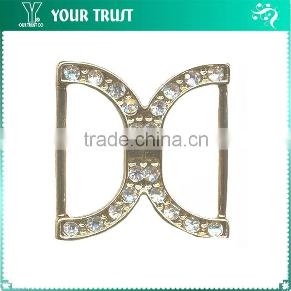 3MM Clear Cystal Rhinestone Oval Frame Rhodium Metal Belt Buckle photo-5