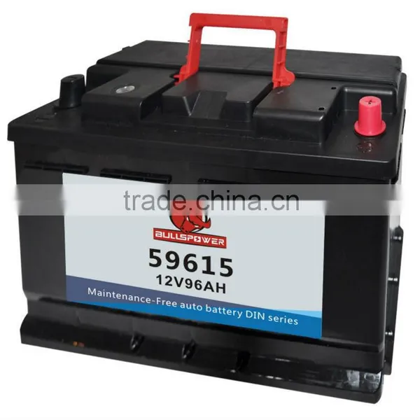 59615 DIN Standard 12v96ah Car Battery Hybrid Car Battery for Sale