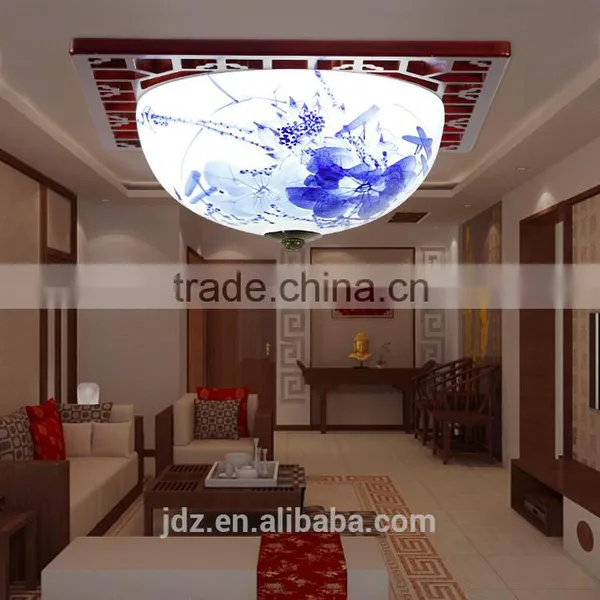 Modern Vintage Porcelain Chandelier Ceramic Wood Celling Light photo-5