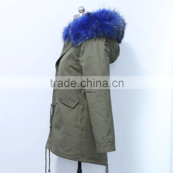 Wholesale Price Hot Selling Popular Parka Jacket With Real Silver Fox Fur Hood Trim photo-5