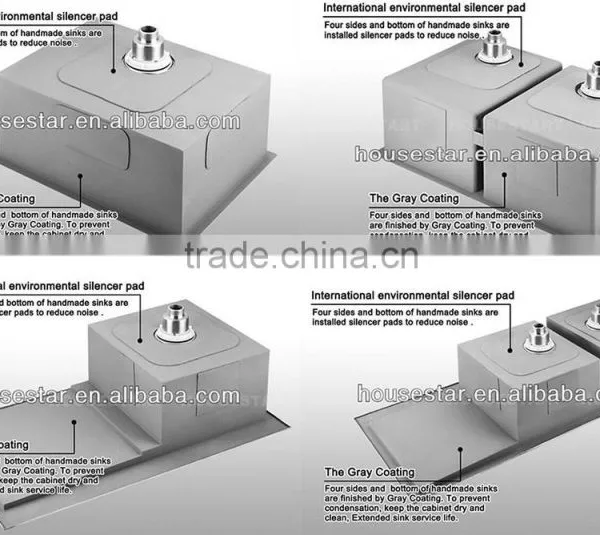 CUPC Approved Handmade Kitchen Sink Double Bowl Inox Sink Stainless Steel Sink Used Commercial -- 71544 photo-4